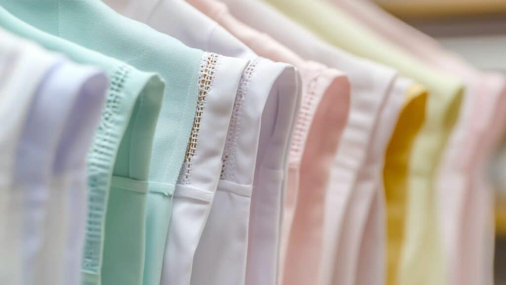 Logo institut et broderie de nom sur blouse professionnelle personnalisée